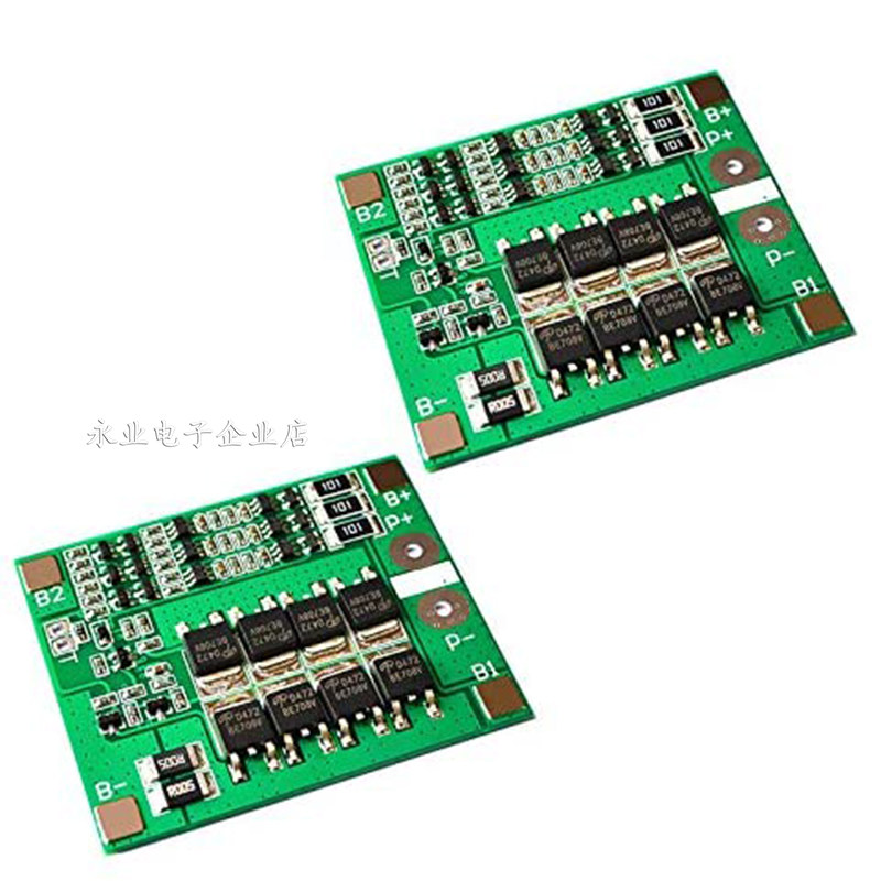 3 strings of 12V18650 lithium battery protection plate 11 1V 12 12 6V with balanced 25A over flow and discharge protection