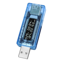 USB voltage current meter power capacity mobile power test detector KWS-V20 transparent blue