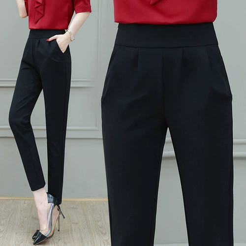 Осенние черные штаны, 2023, свободный крой