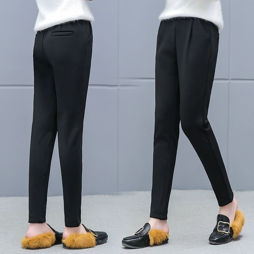 Черные трикотажные штаны, свободный крой, по фигуре, подходит для подростков, в корейском стиле