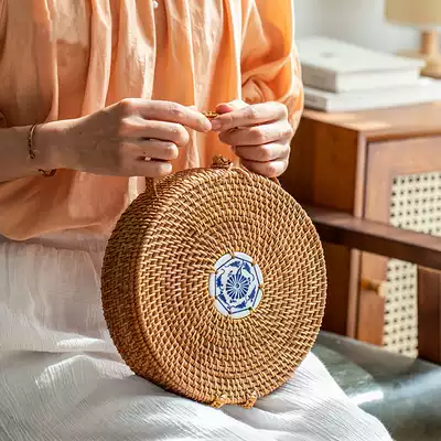 High-grade rattan Pu'er tea box double cake seven barrel tea jar creative high-grade packaging tea box snack tea box