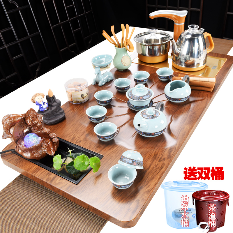 Tea set tea set home simple modern tea ceremony living room running water tea tray tea table one Kung Fu teapot tea art