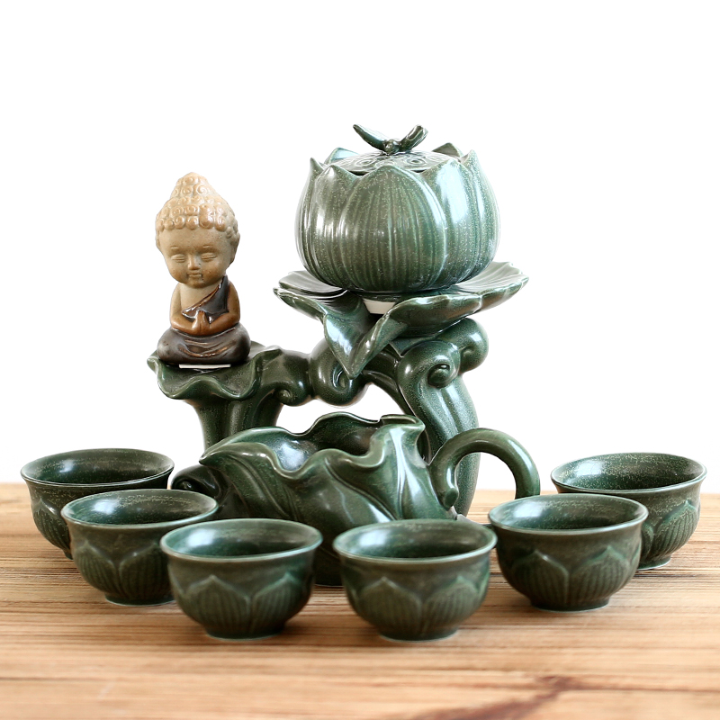 Repeatedly flourish half automatic kung fu tea set lazy people make tea teapot teacup creative whole household ceramics