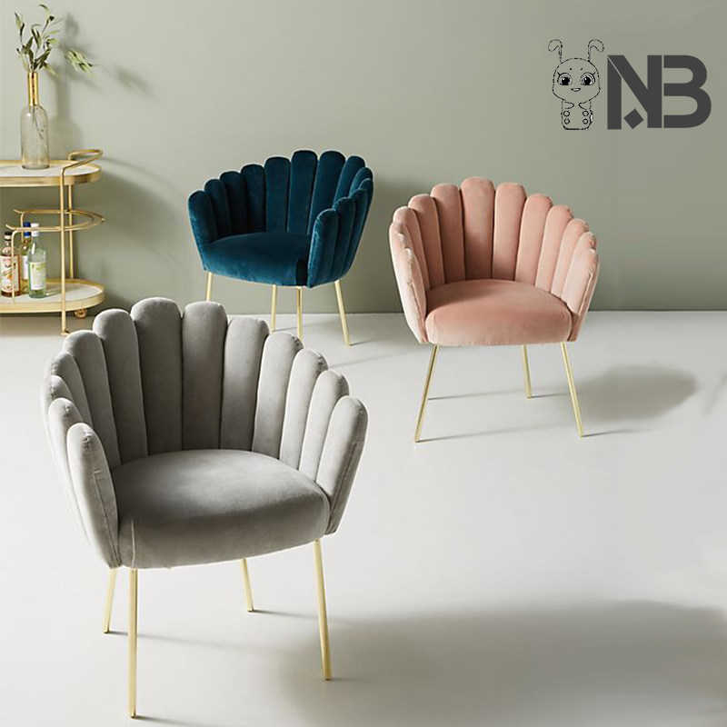 Light luxury Nordic Fabric Sofa Chair Modern simple balcony casual chair in red single-person sofa bedroom bookchair