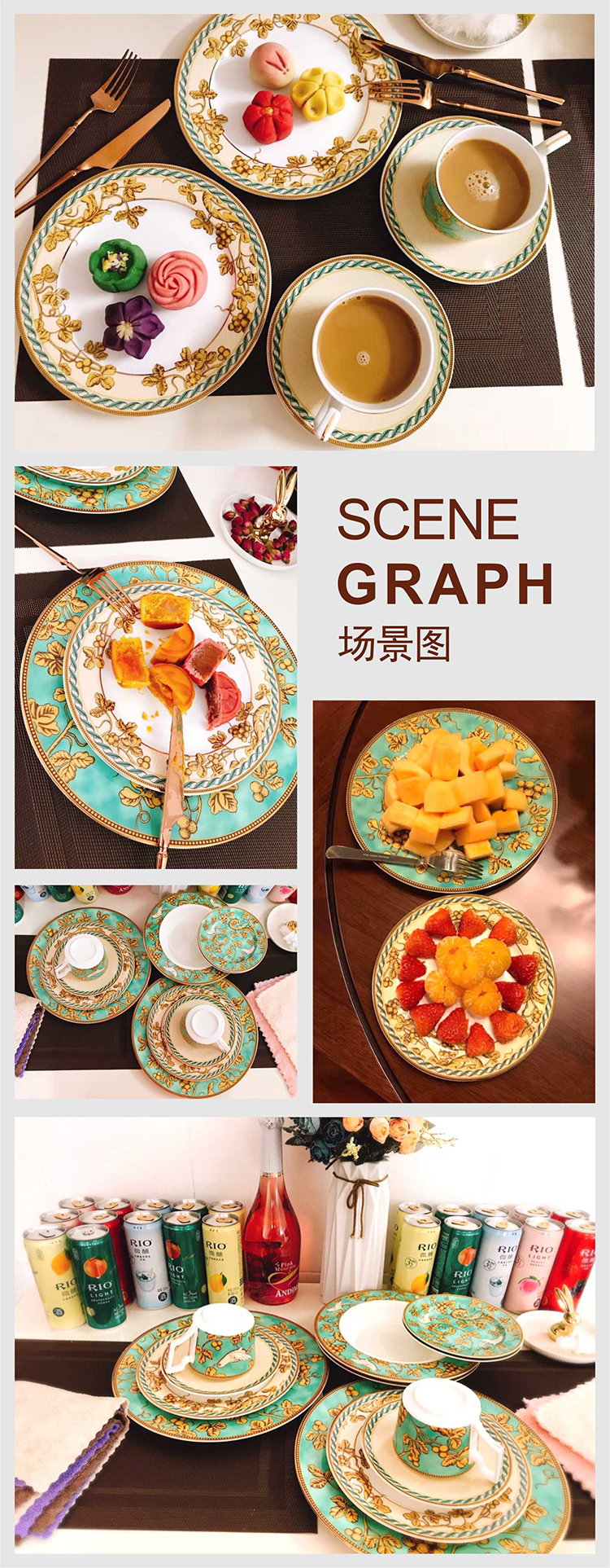 English ipads China example room club tableware beefsteak disc creative household salad plate the canary series of suits for