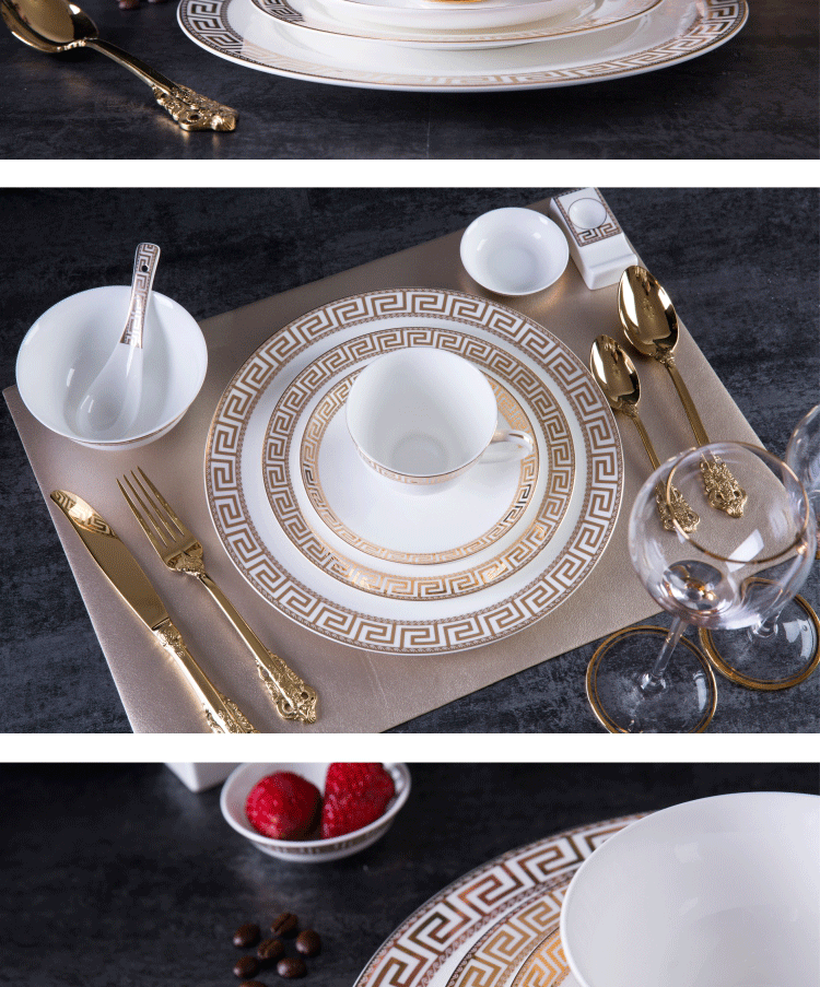 Up Phnom penh palace words dinner plate suit European tableware steak knife and fork ceramic disc flat plate pasta dish in up Phnom penh