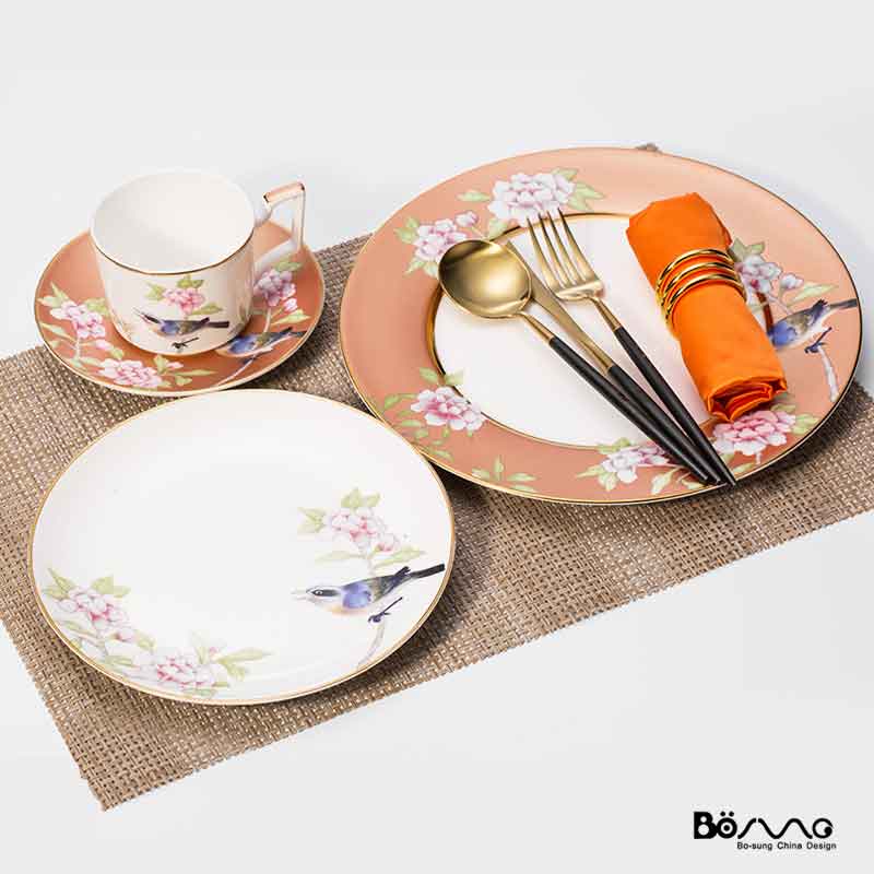 "Good steak flat ceramic painting of flowers and plate of the new Chinese style western - style food plate of household model of hotel room table set