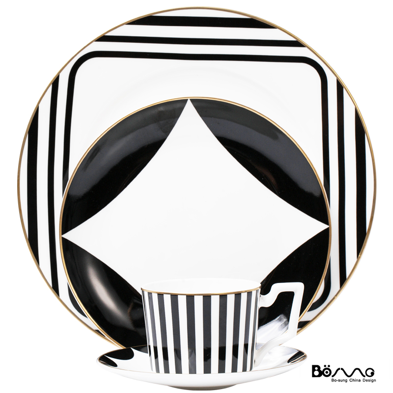 The Nordic matte enrolled, black and white stripes up phnom penh ipads porcelain tableware club coffee cup mock up room decoration soft decoration plate of sell like hot cakes