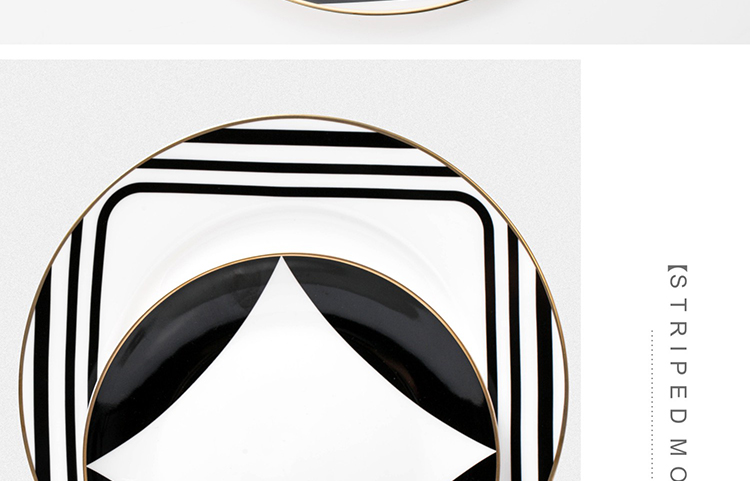 The Nordic matte enrolled, black and white stripes up phnom penh ipads porcelain tableware club coffee cup mock up room decoration soft decoration plate of sell like hot cakes