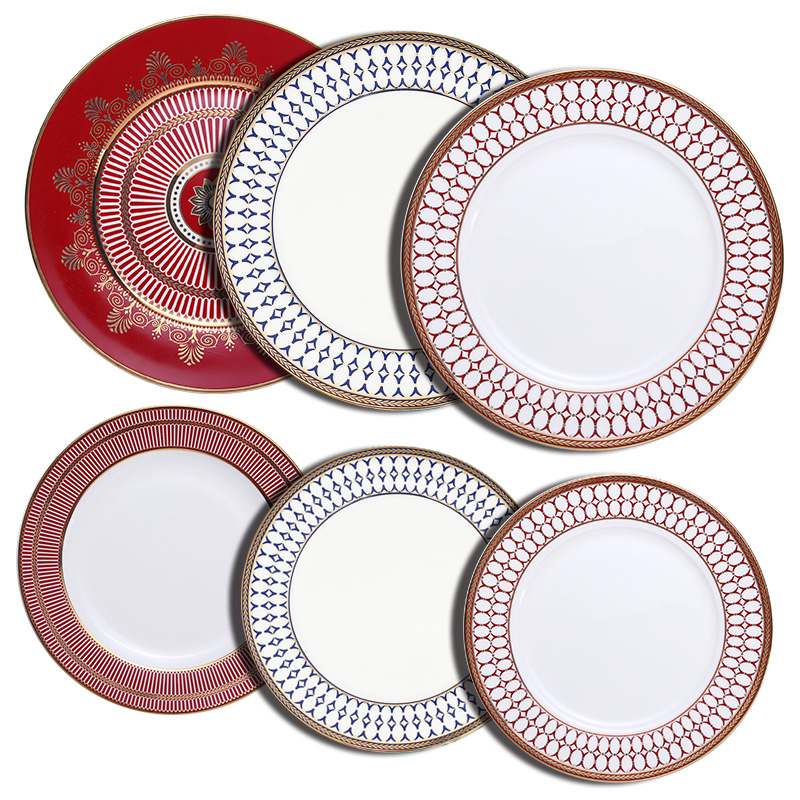Red yao jin ou ipads porcelain dessert plate ceramic plate beefsteak plates afternoon tea heart cake pan suits for