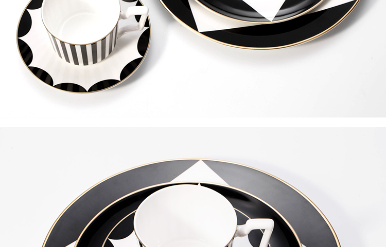 The Nordic matte enrolled, black and white stripes up phnom penh ipads porcelain tableware club coffee cup mock up room decoration soft decoration plate of sell like hot cakes