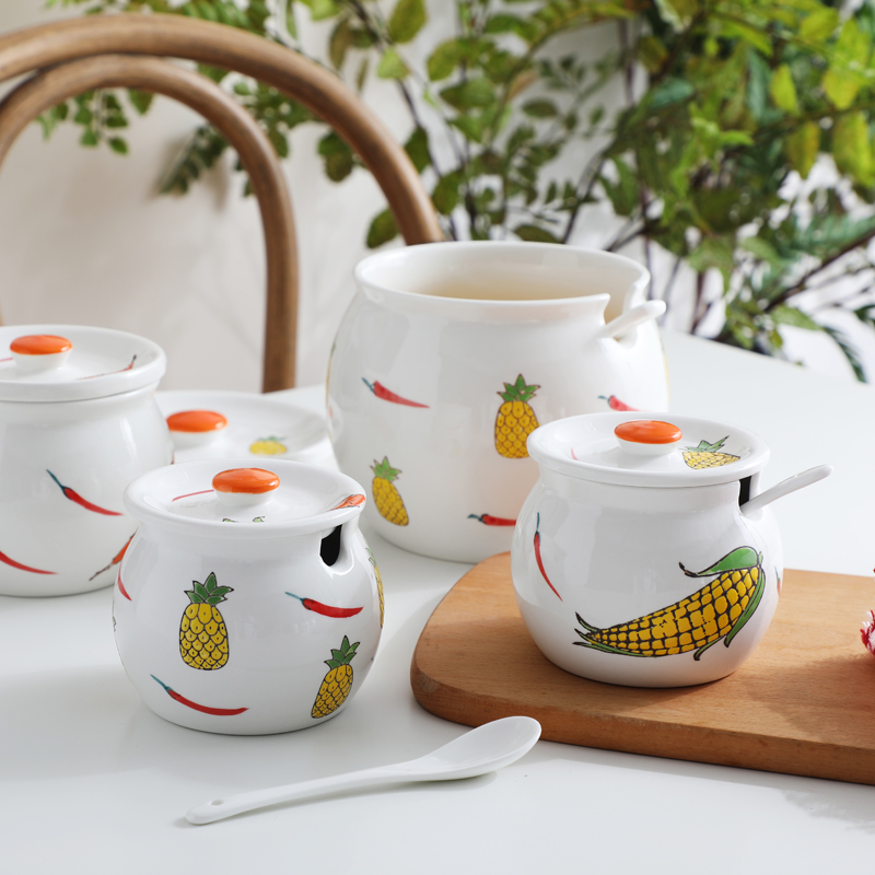 As The ceramic flavor combination with oil, chili sauce pot home to hold The to thermal belt cover pepper pot seasoning bottles and as cans