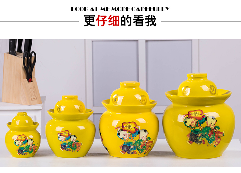 Jingdezhen ceramic pickle jar sauerkraut pickled 7/10 kg pack sealing soil pottery son home upset pickle jars