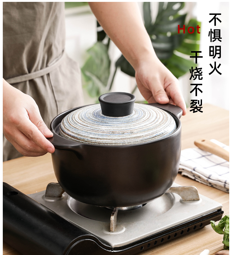 Hand - made ceramic casserole stew soup home casserole stew, household gas high temperature resistant congee sand pot