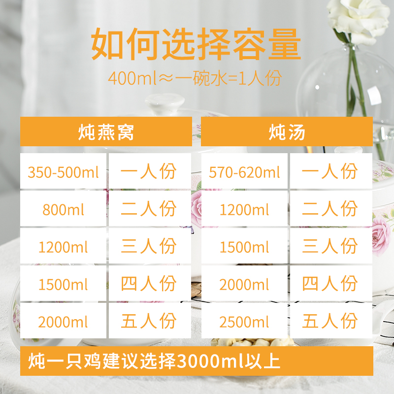 Violet arenaceous stew with cover ceramic dual cover water stew soup bowl potted household health ginseng bird 's nest soup stew pot