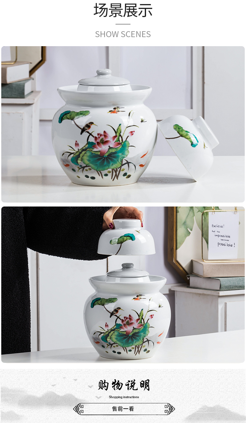 More household ceramic pickle jar sealed as cans sichuan pickle sauerkraut small pickle jar retro moistureproof jar