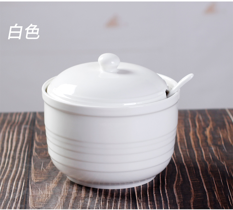 High temperature resistant household with cover as the hot pepper oil seasoning salt can candy as cans ceramic pot kitchen to taste