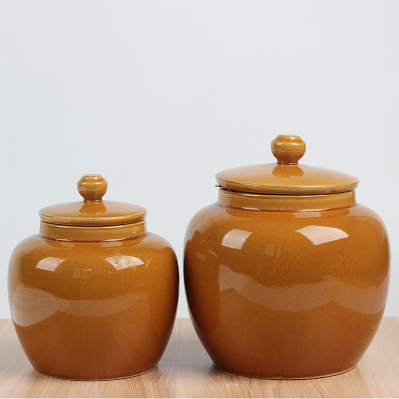 Earthenware jar of oil tank salt jars ceramic jar with a lid as the storage pot seasoning sauce household kitchen
