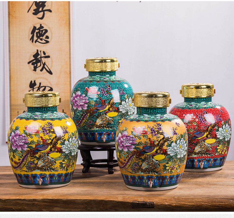 Jingdezhen ceramic jars earthenware it archaize home mercifully 10 jins liquor jugs seal special jars of it