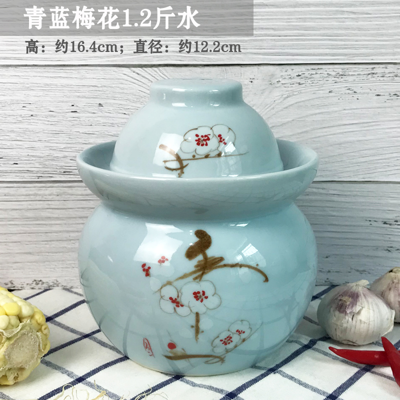 The Pickle jar ceramic household pickling salted duck dense eggs pickled vegetable grains storage tank sealing Pickle jar of jingdezhen
