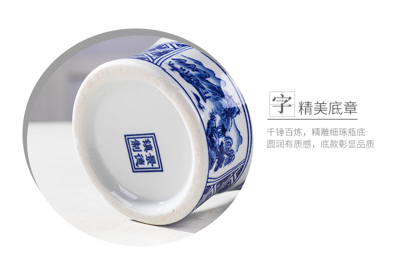 Three jin of jingdezhen blue and white porcelain jars seal wine wine wine liquor receive wine it 5/1 kg