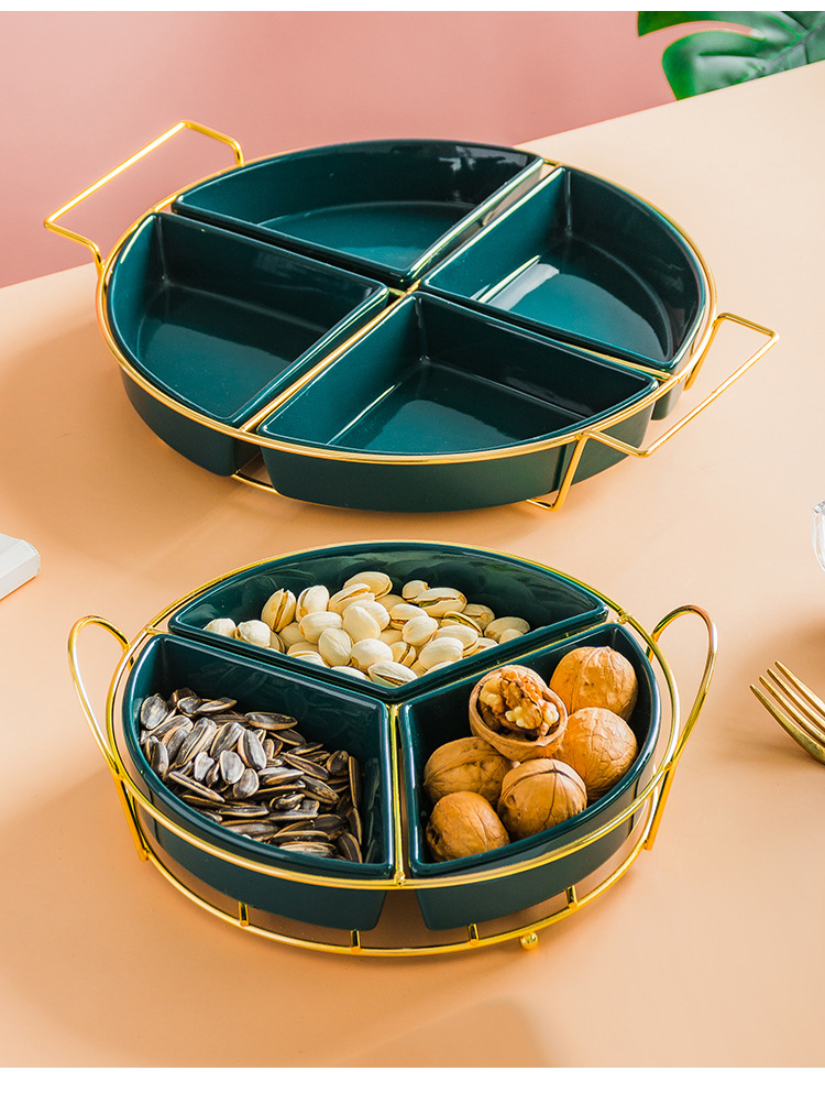 Modern skyscrapers receive a case creative ceramic tea table fruit tray dried fruit platter household snack plate high - end snack plate box