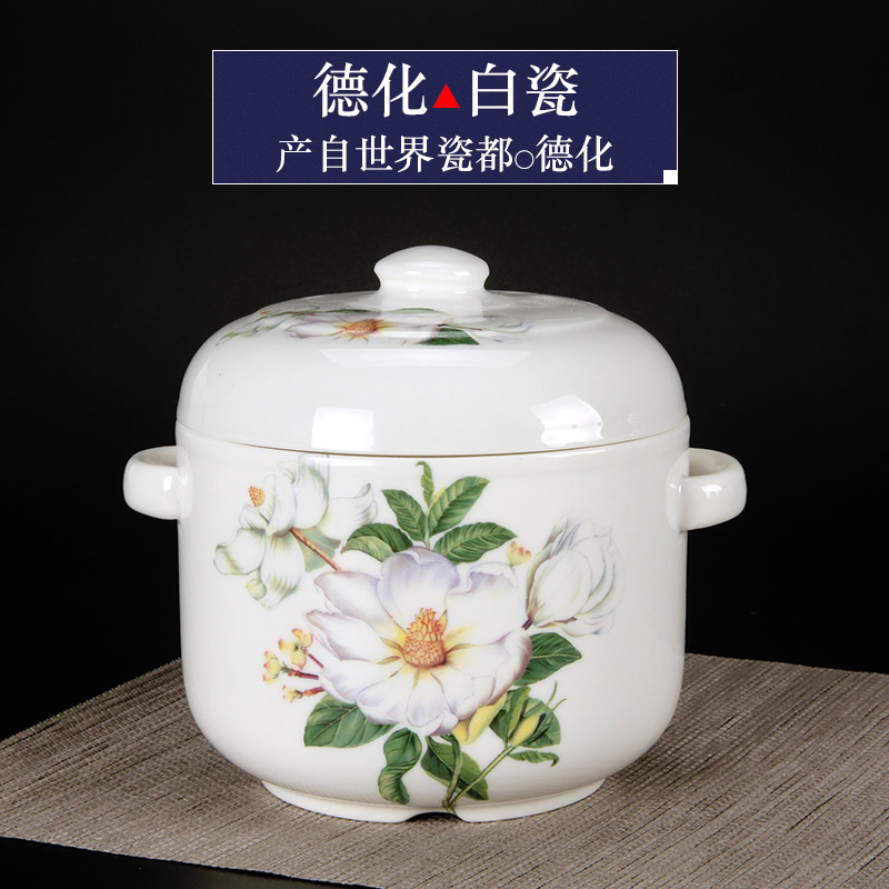 Take tureen ceramic cup bowl of water stew stew pot of stew stew with cover bird 's nest size double cover steamed soup bowl