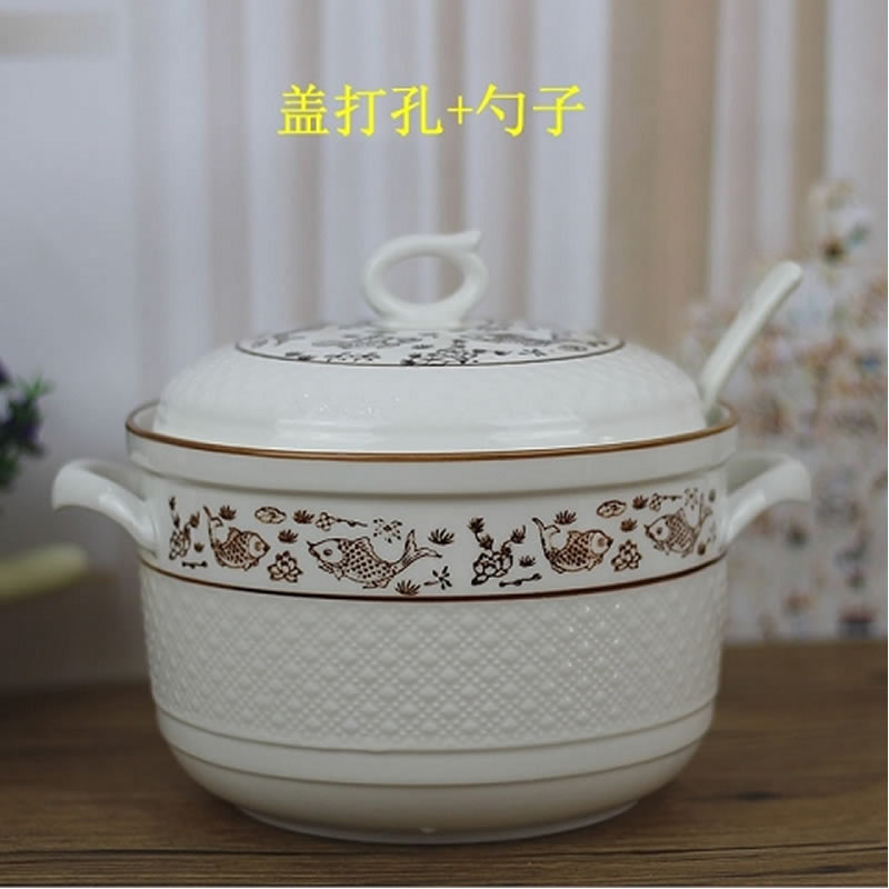 Ceramic household with cover the pot seasoning salt pot cylinder chili oil tank oil can large - capacity single hold to high temperature