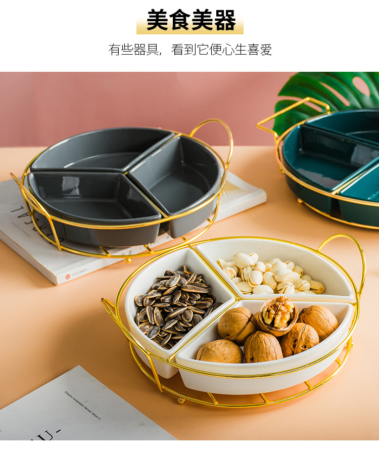 Modern skyscrapers receive a case creative ceramic tea table fruit tray dried fruit platter household snack plate high - end snack plate box