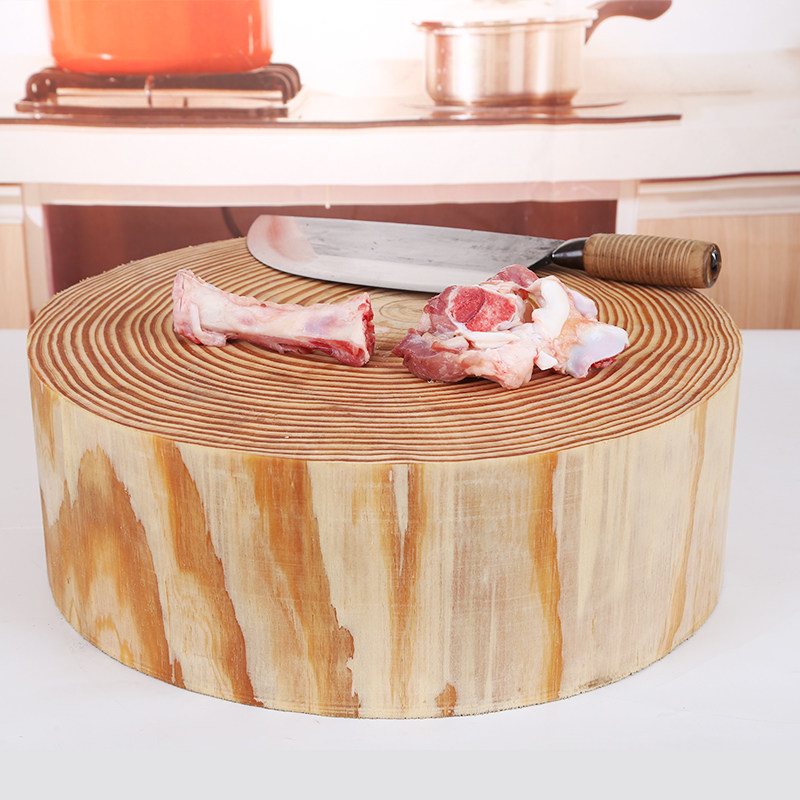 Pine thickened chopping board cutting board solid wood knife board kitchen household commercial chop meat chop bones round whole wooden vegetable pier