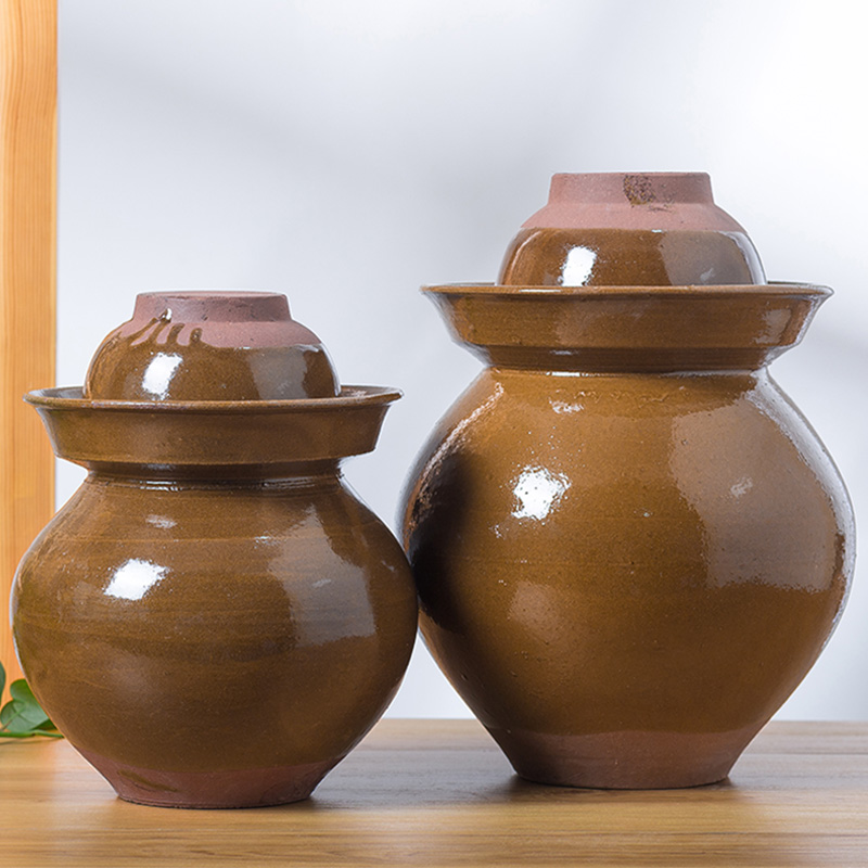 Sichuan home old earthenware pickle jar thickening pickle jar ceramic pickles pickled vegetable sealed jar with cover