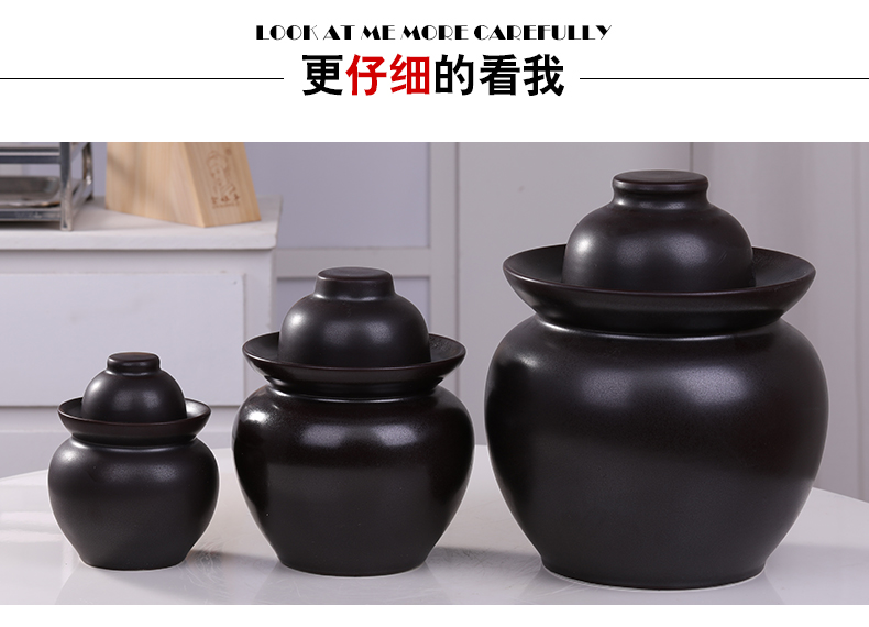 Jingdezhen ceramic pickle jar thickening earthenware seal pot sichuan pickle sauerkraut small household pickle jar