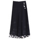 Double-layer chiffon wide-leg pants women's summer slit printed hakama thin section wide-leg pants high waist loose nine-point pants skirt pants