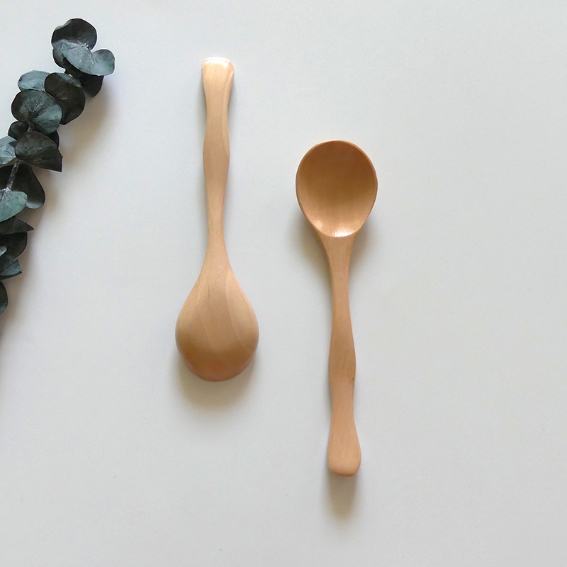 Wooden Spoon Boutique Children Eat Spoon Creative Wave Handle Log Spoon Sweet Round Mouth Spoon Wood Cutlery Wood Cutlery