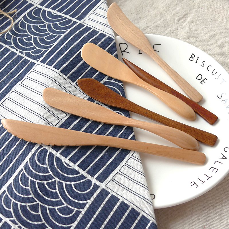 Day-style wood cream Butter Knife solid wood Butter Knife Fruit Jam Knife knife Cream Knife Cream Knife Cheese Knife Water Dumplings