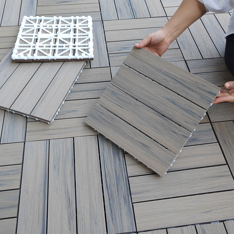 Plastic Wood Flooring for Outdoor Balconies, Terraces, Courtyards, and Outdoor Self-Laying Flooring Renovation, Splicing, Anti-Corrosion, and Waterproof Flooring