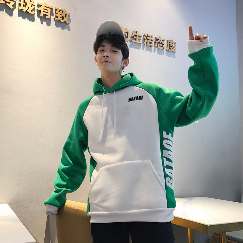 Hàn Quốc ulzzang Harajuku Tide thương hiệu hip hop lỏng lẻo cộng với áo len trùm đầu màu nhung và áo khoác đôi nam nữ áo len nam mỏng