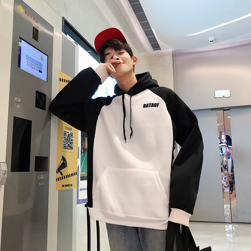 Hàn Quốc ulzzang Harajuku Tide thương hiệu hip hop lỏng lẻo cộng với áo len trùm đầu màu nhung và áo khoác đôi nam nữ