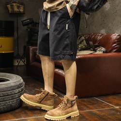 Japanese-Style Plus-Size Work Shorts for Men, Summer Pure Cotton, American Retro Casual Mid-Length Pants, Trendy Brand, Loose and Versatile Five-Point Shorts