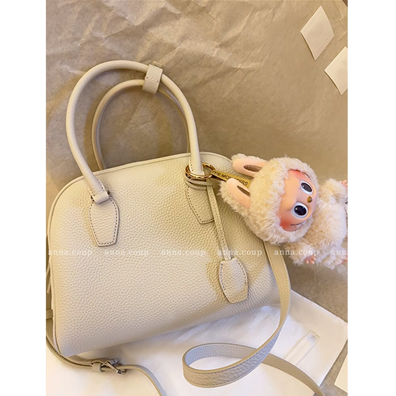 Anna Coup Imported Original Saddle Leather Glossy India10 Bowling Mini Handbag Shoulder Crossbody Bag