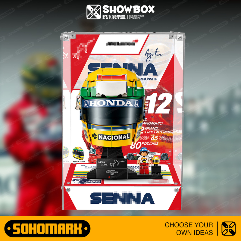 Norris F1 Helmet Assembly Display Box Compatible with the New Building Block Set 40323 and Piastri 40317