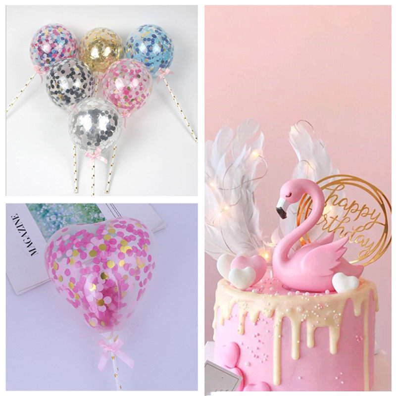 Bright sheet Balloon Angel Feather Cake Decoration Inserted in Flames Bird Cake Pendulum web Red Feather Balloon Party