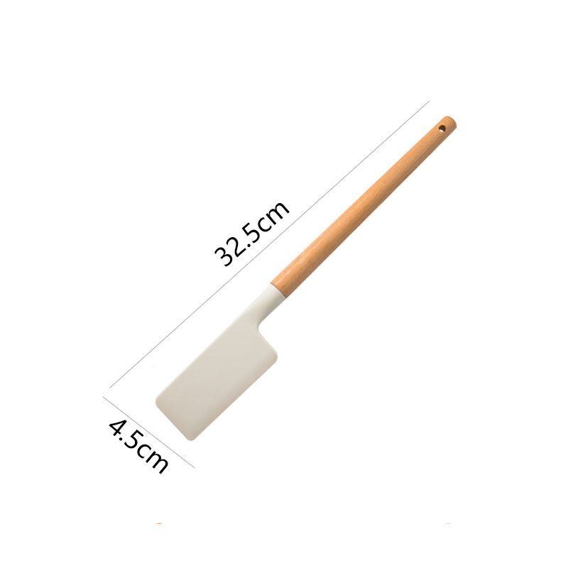 Scraperwhite silica gel Spatula a soup spoon Spoon household Kitchenware Stir fry non-stick cookware Pan Shovel Wooden handle Shovel spoon suit