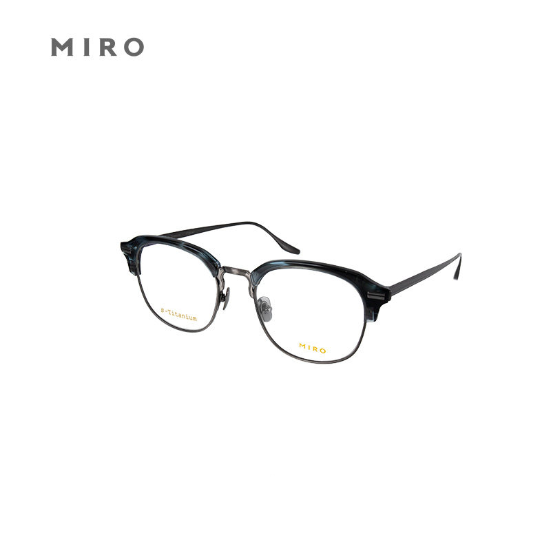 Big face FA6151 glasses frame square male titanium metal irregular handmade frame eyebrow wire frame female myopia carved mirror