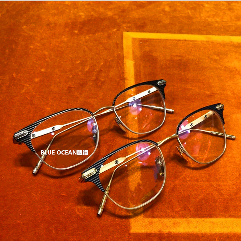 Upper Gold Artisanal 925 silver LUVMYCUNTRY Eye frames Male titanium alloy Trend Big face Myopia Rack Punk Daughter