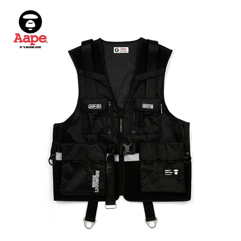 Aape nam thư mùa xuân và mùa hè nhãn webbing nhiều túi có thể tháo rời vest vest 7291XXC - Lót