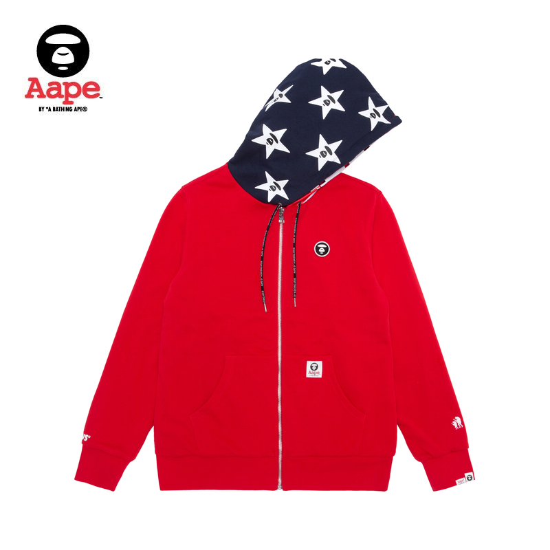Aape Men's Spring Summer Print Contrast Hat Reversible Camouflage Hoodie Jacket 3557XXC