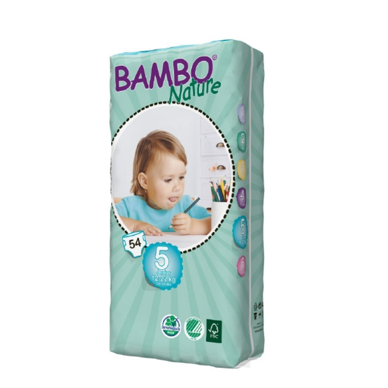 【吸量大】BAMBO班博自然5号L54片婴幼儿尿不湿纸尿裤透气纸尿裤