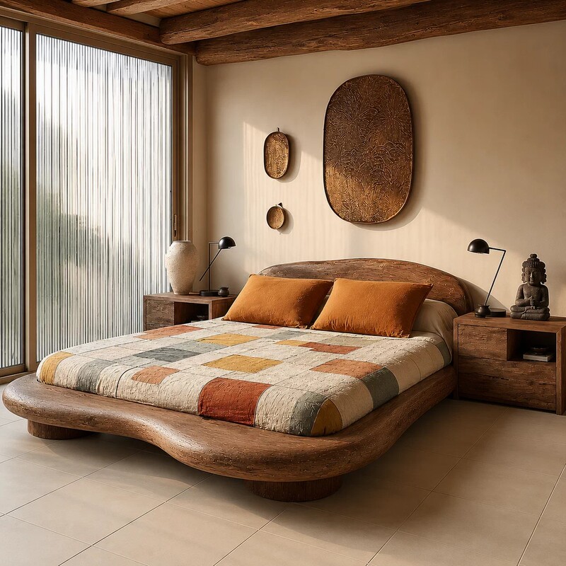 Song's Aesthetics Solid Wood Bed, Mid-Ancient Style Double Bed 1.95m Home Hotel Homestay Furniture 2026 New Model Song's Aesthetics Solid Wood Bed, Mid-Ancient Style Double Bed 1.95m Home Hotel Homestay Furniture 2026 New Model