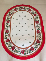 Red-sided oval tablecloth European Christmas rectangular home pendulum table cover booth oversized tablecloth